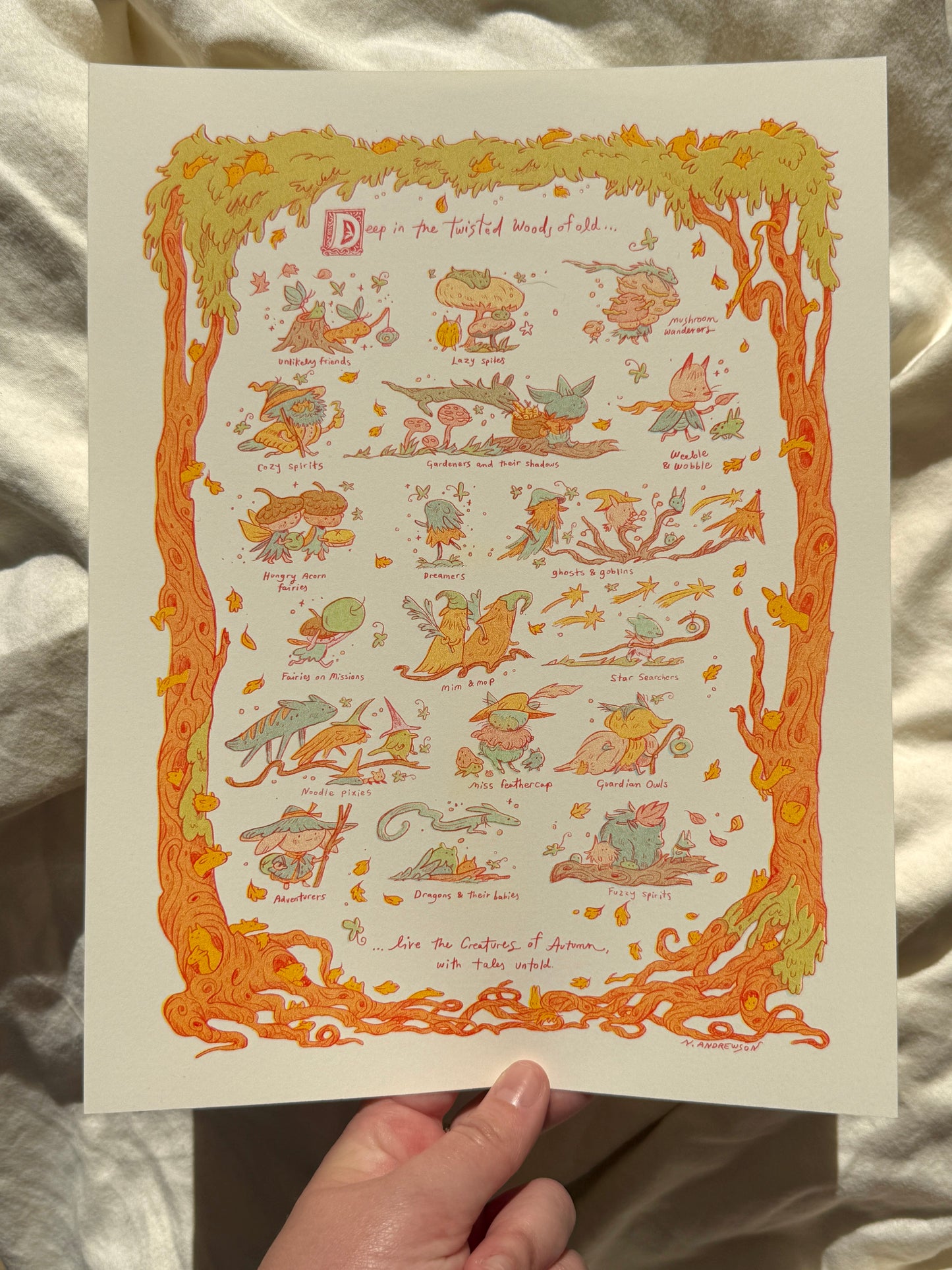 The Creatures of Autumn Riso Print