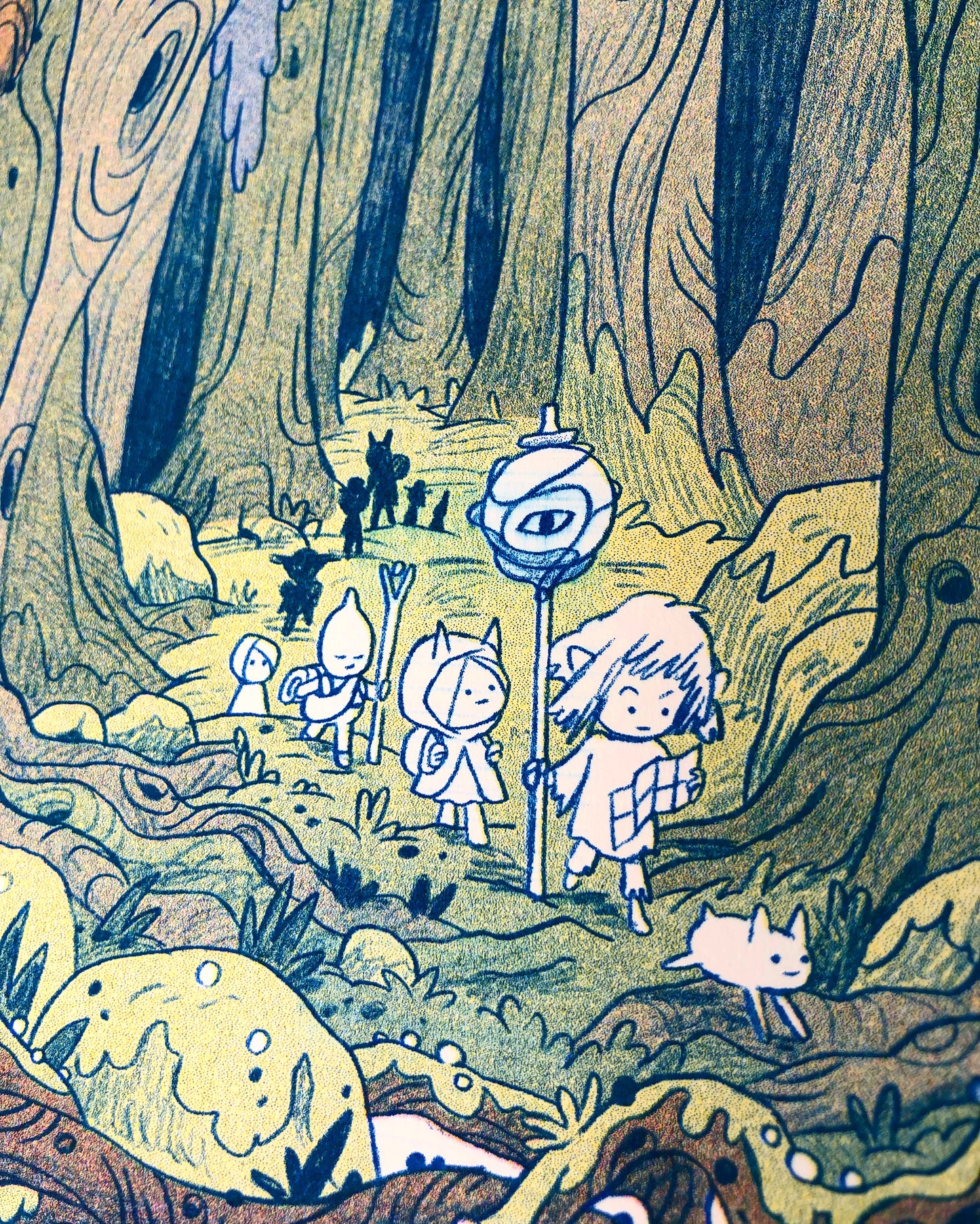 Into The Crooked Woods Small Riso Print