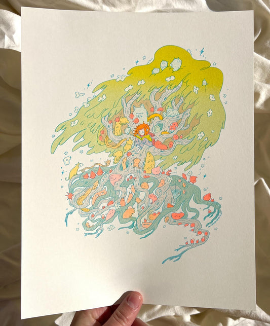 Writing Spirits Small Riso Print