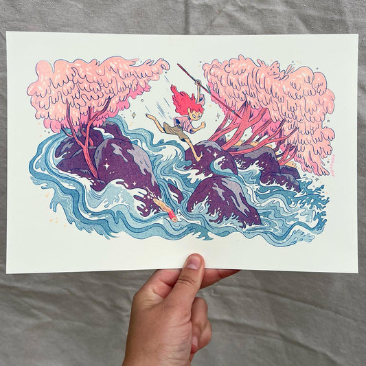 Wild River Girl Riso Print