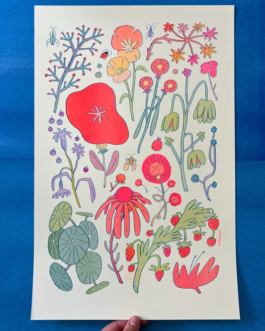 Flower Large Riso Print