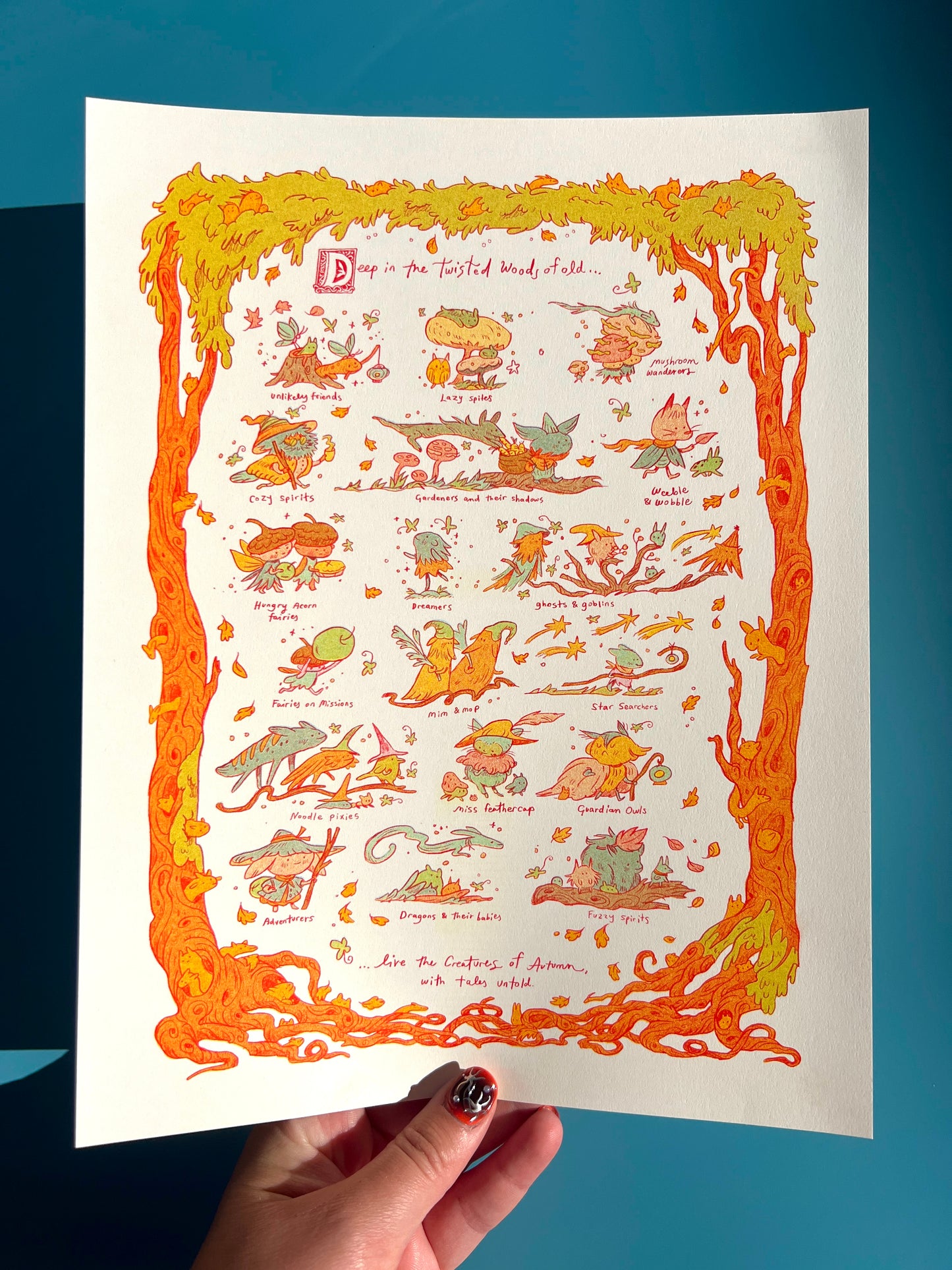 The Creatures of Autumn Riso Print