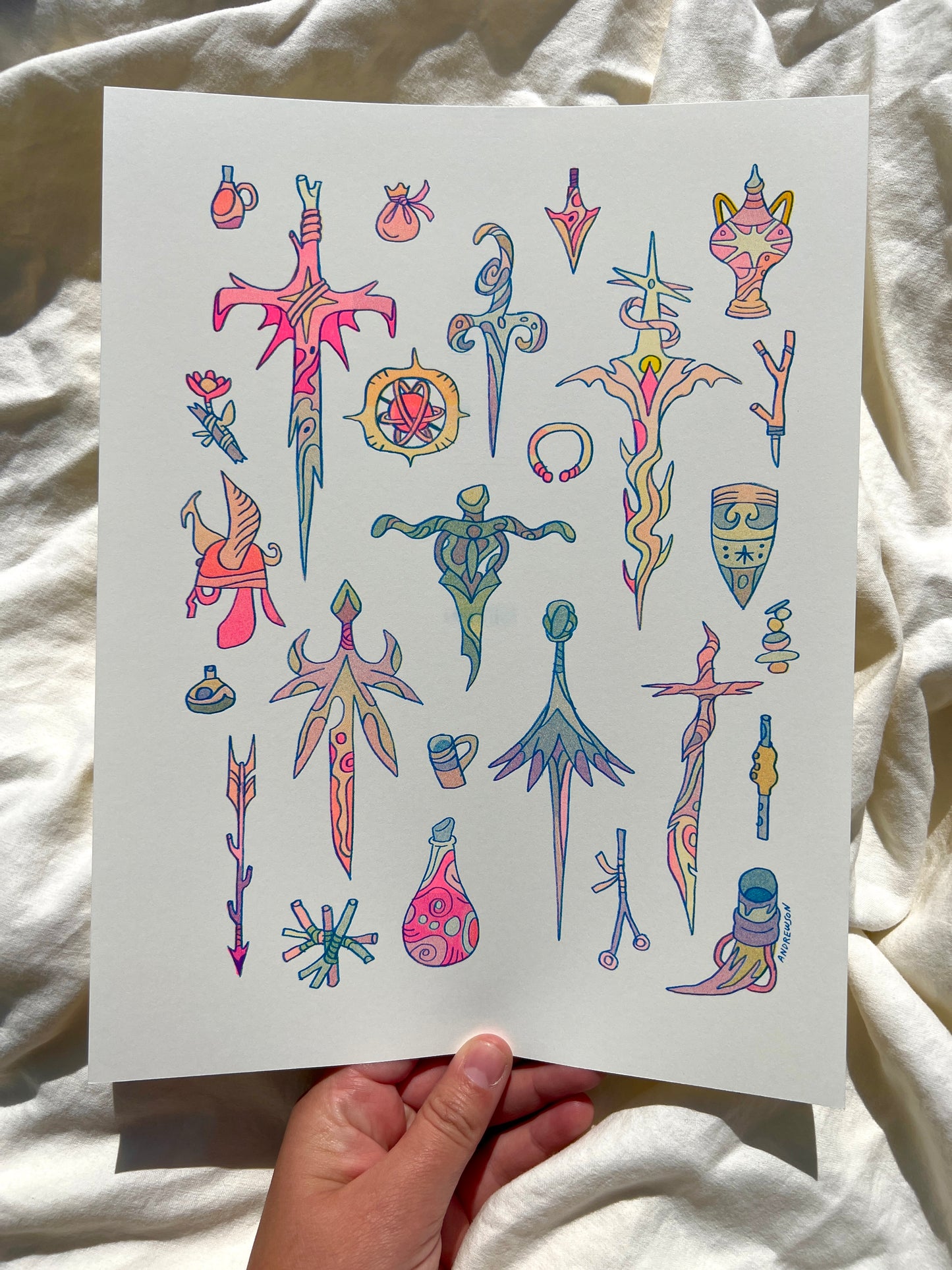 Fairy Sword Riso Print