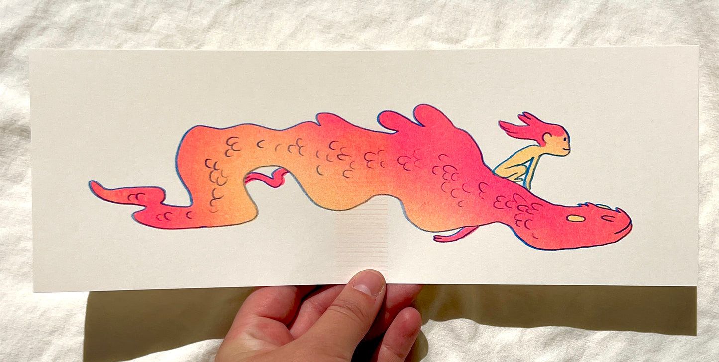 Dragon Rider Riso print