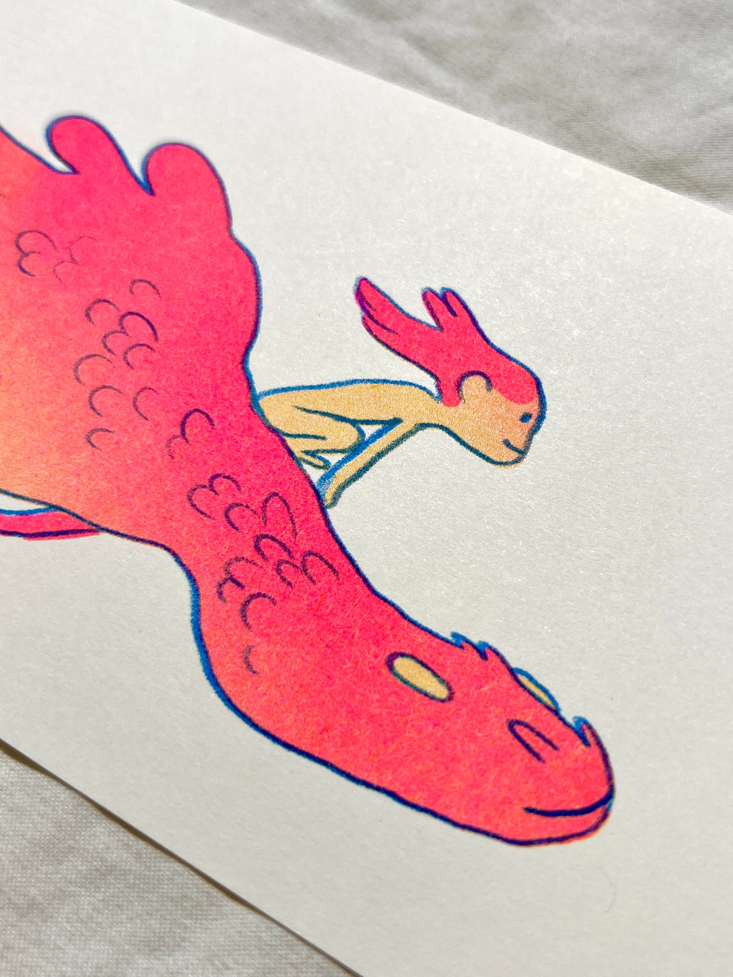 Dragon Rider Riso print