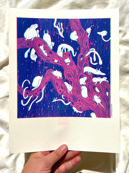 Midnight Tree Riso Print