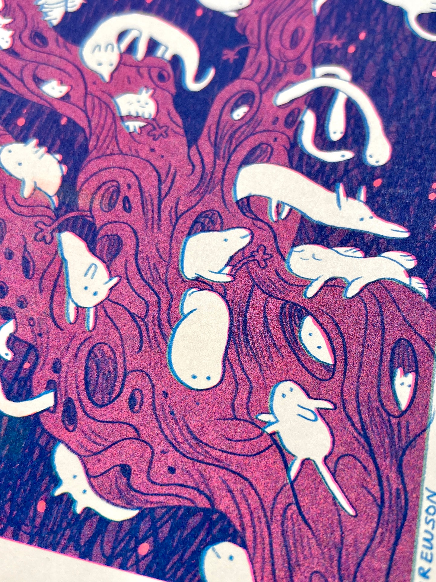 Midnight Tree Riso Print