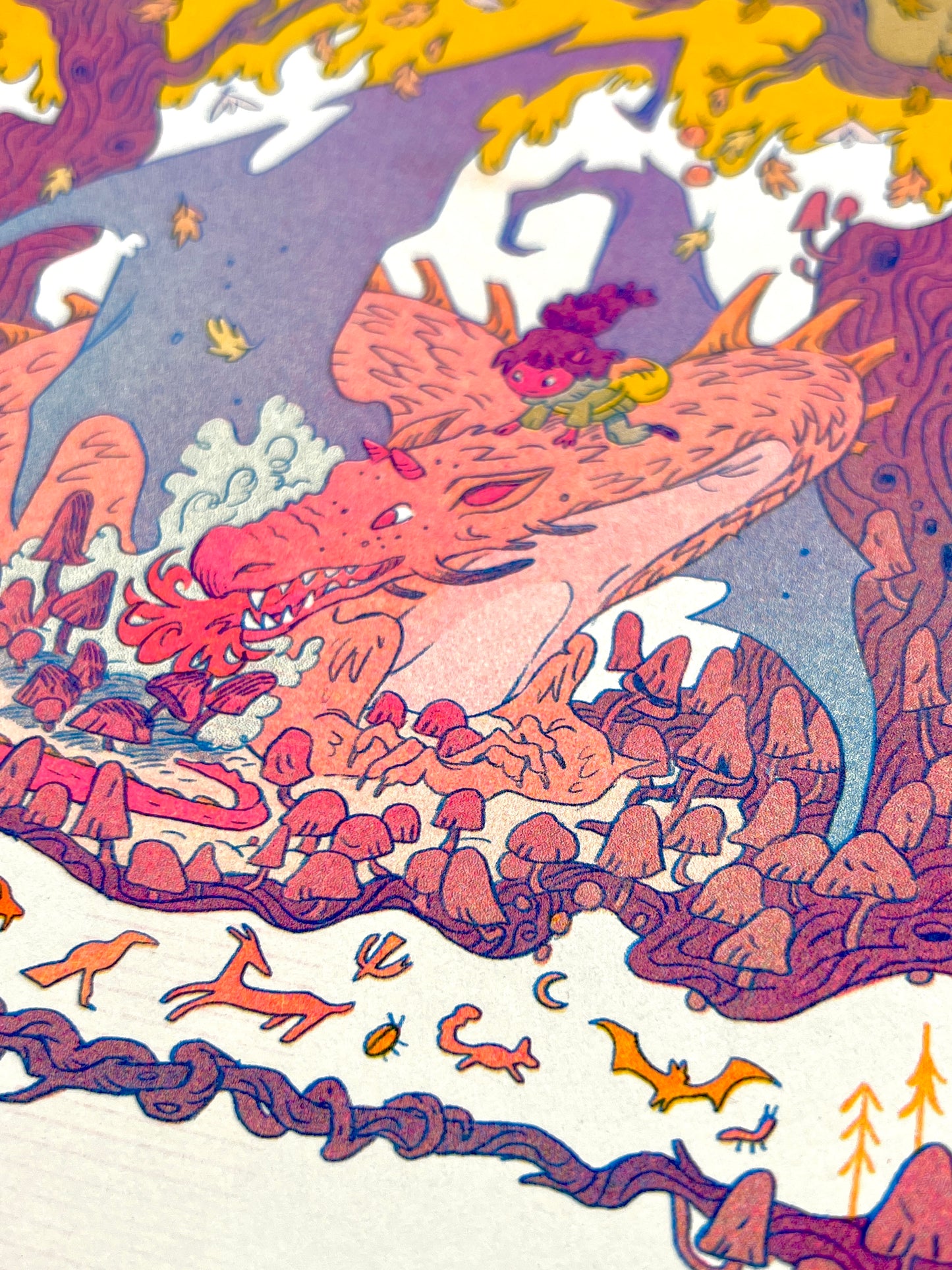 Fall Dragon Riso Print