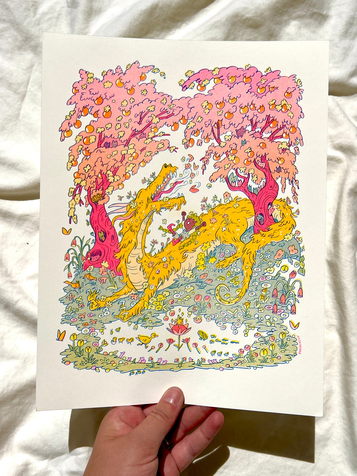 Spring Dragon Riso Print