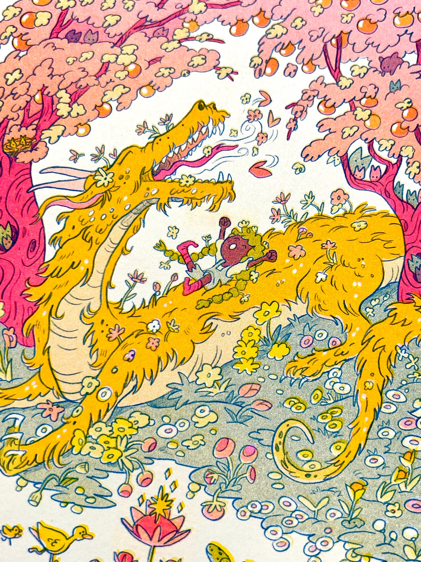 Spring Dragon Riso Print