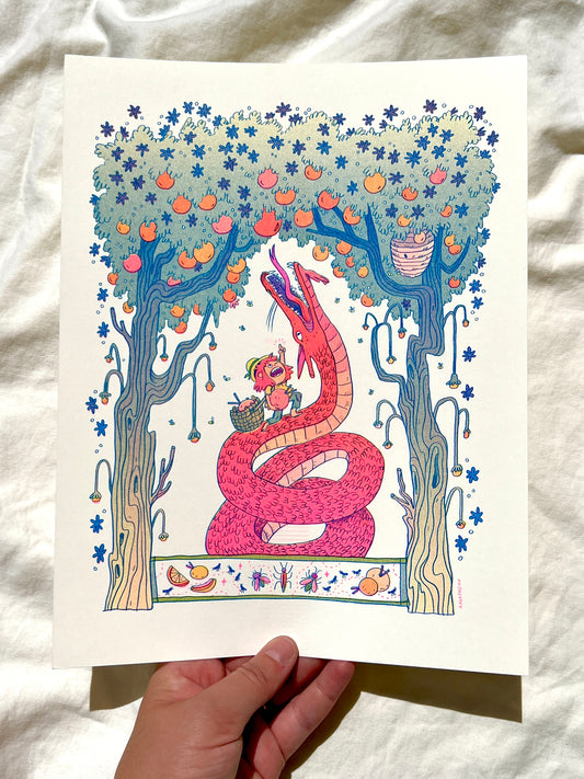 Summer Dragon - Riso Print