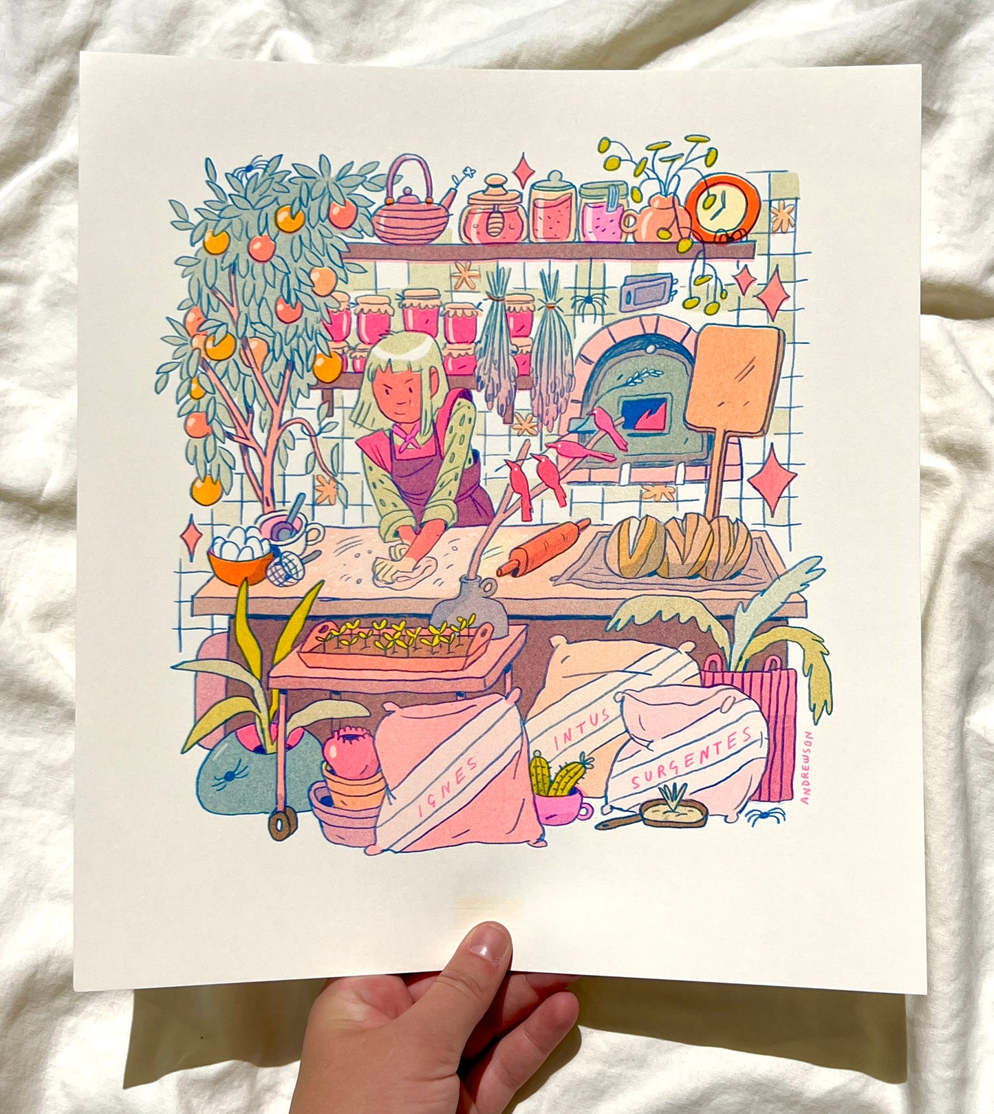 The Baker - Large Riso Print