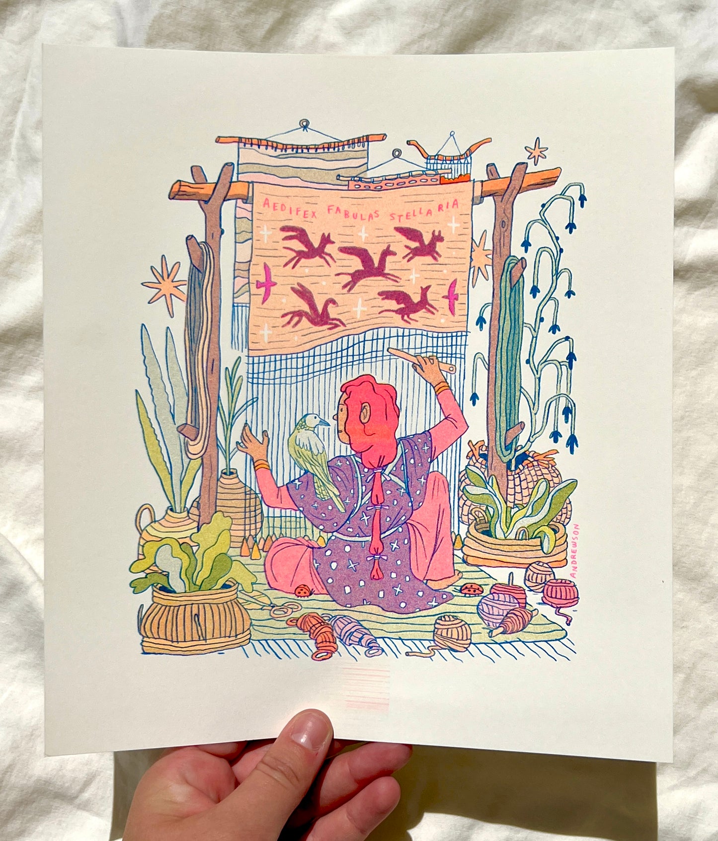 The Weaver: Builder of Star Stories - Riso Print