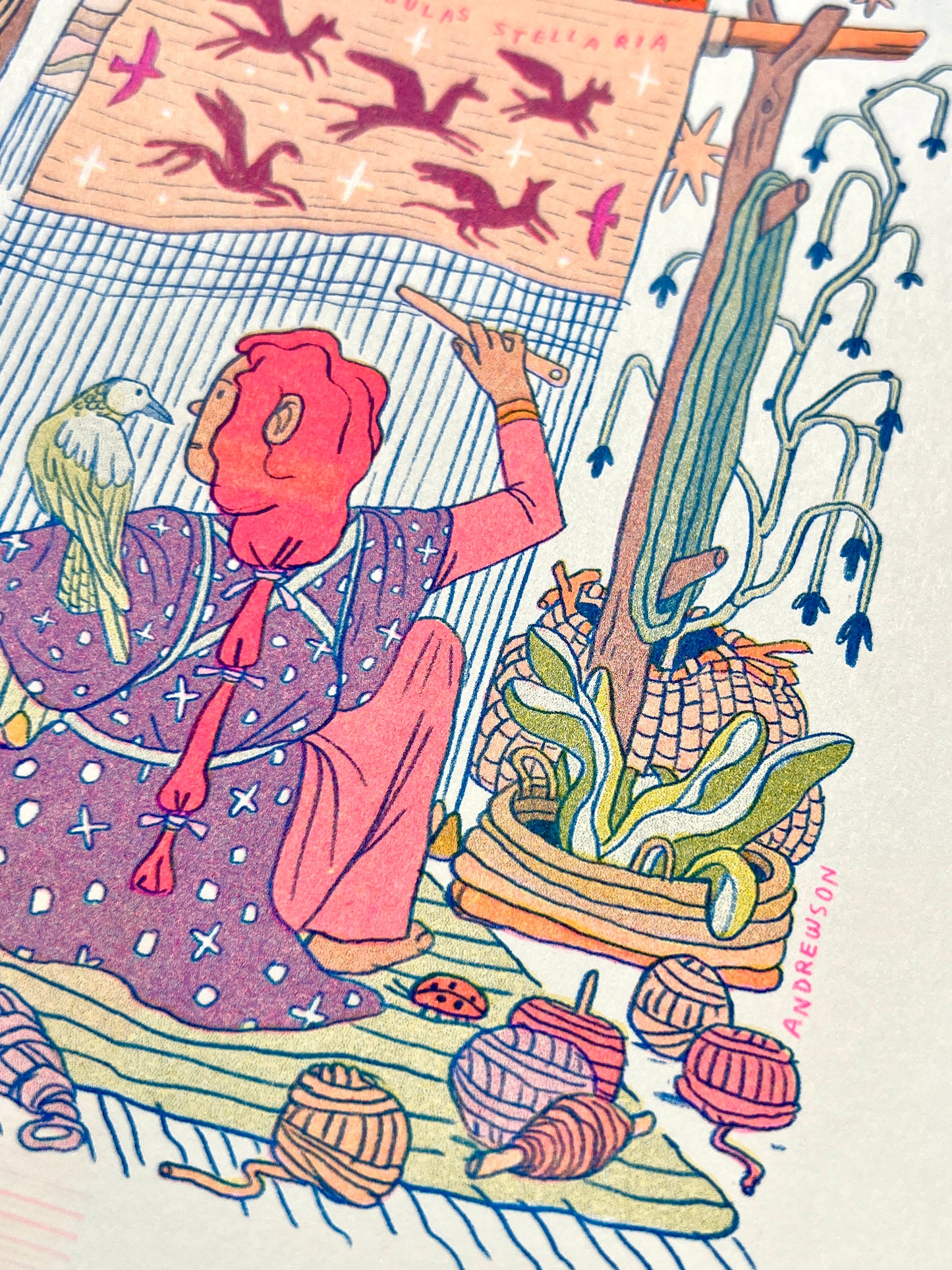 The Weaver: Builder of Star Stories - Riso Print