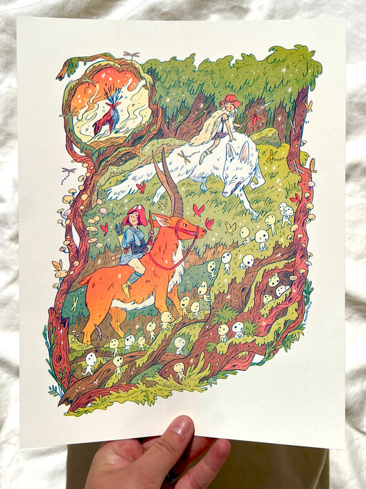 Princess Mononoke Riso Print - Small