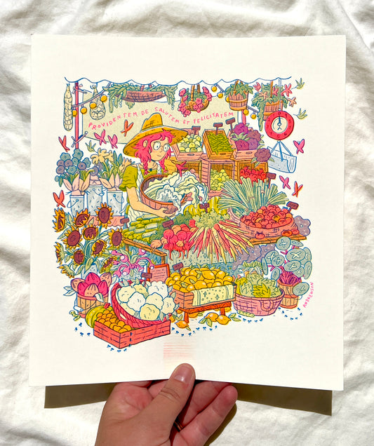 The Farmer: Provider of Heath and Happiness - Riso Print