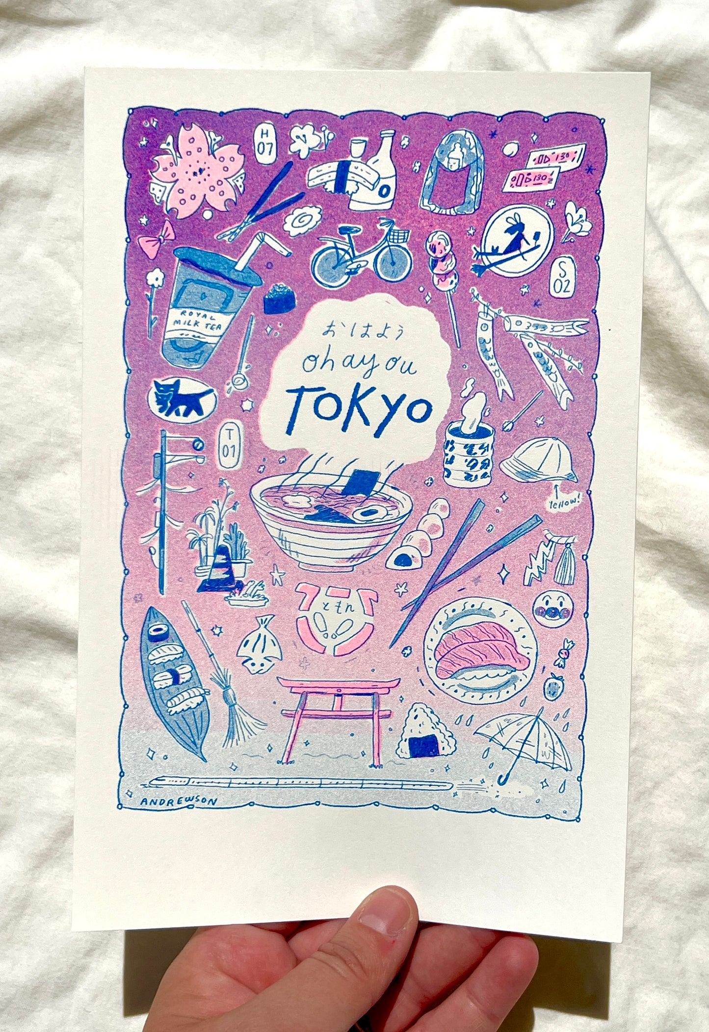 Travel Card Series Tokyo -Small Riso Print