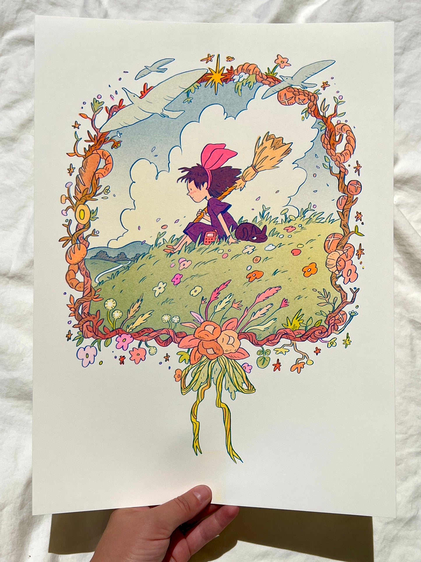 Kiki's Delivery Service Large Riso Print