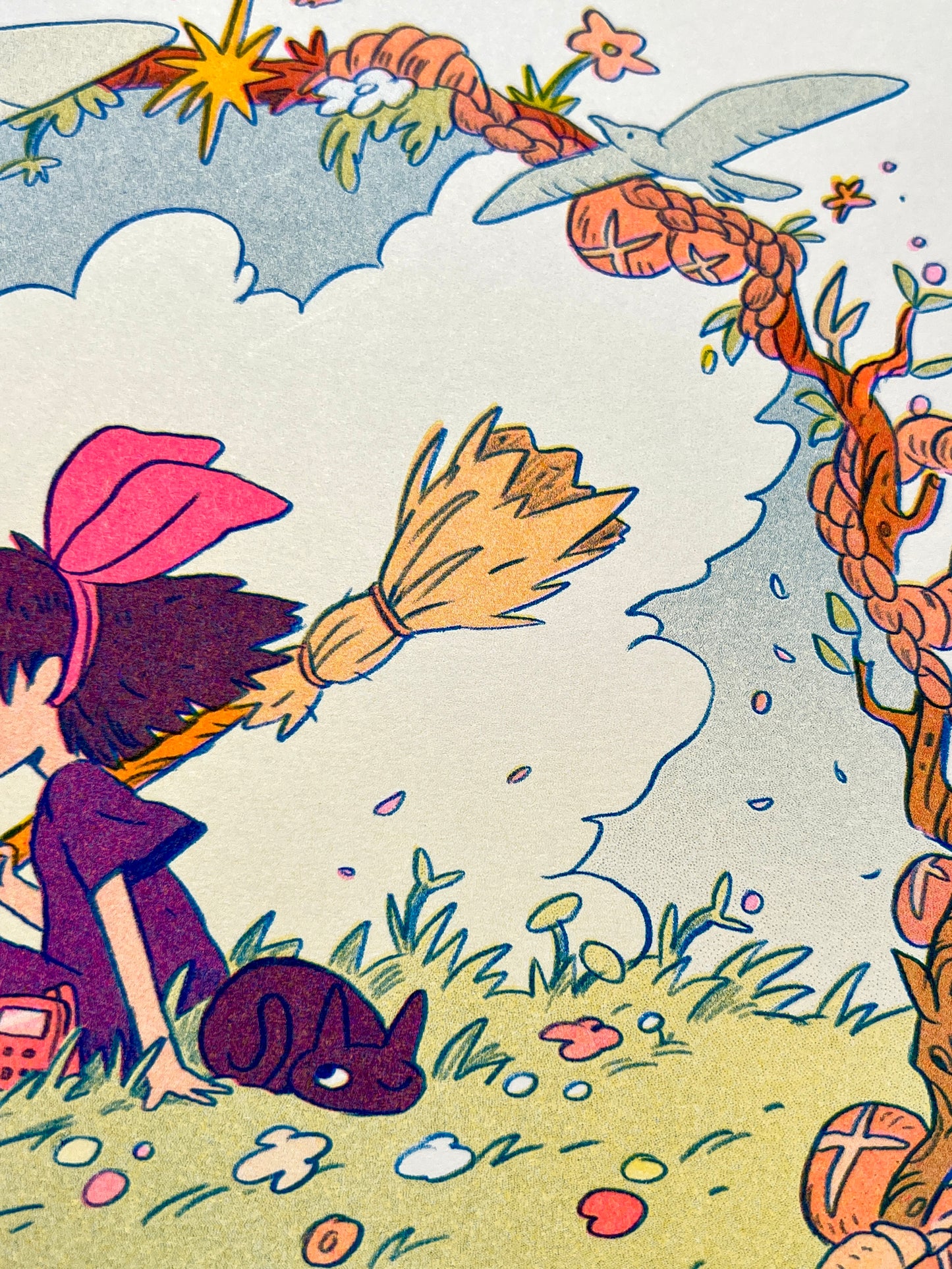 Kiki's Delivery Service Large Riso Print