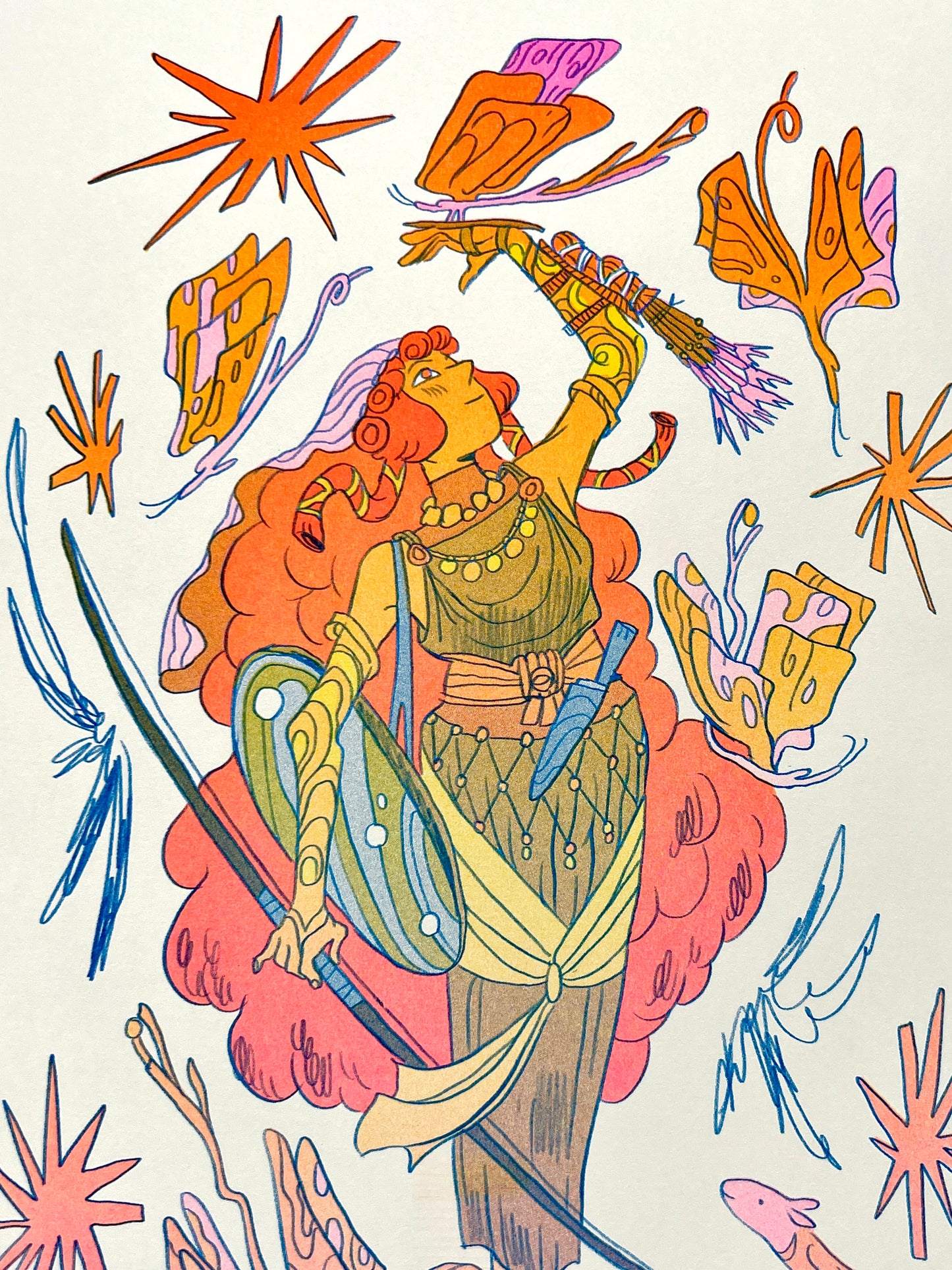 The Butterfly Archer Riso Print