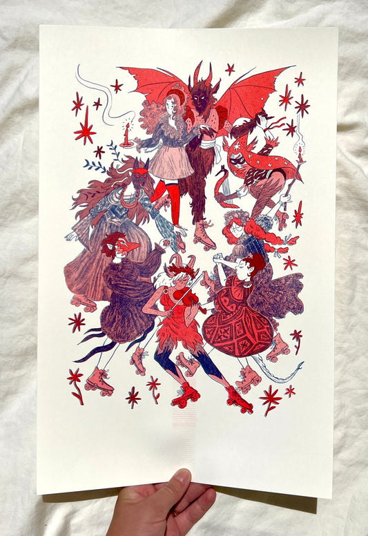 And So The Journey of the Night Descends Riso Print