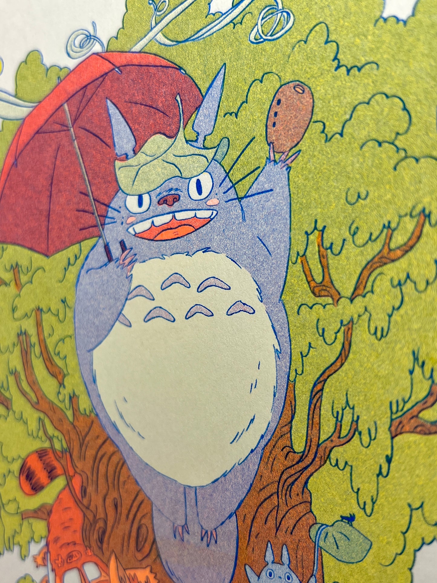 Totoro Small Riso Print