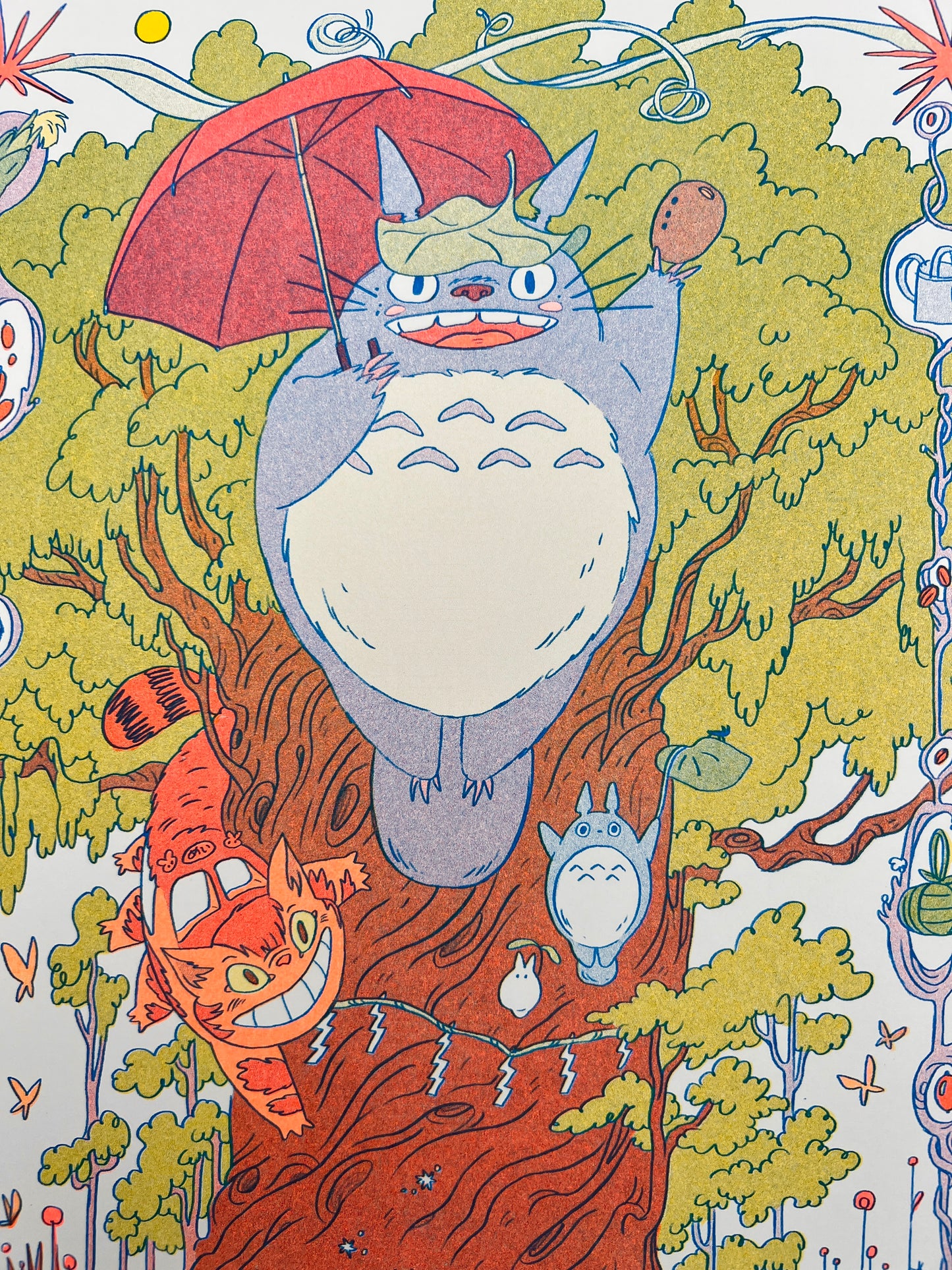 Totoro Large Riso Print