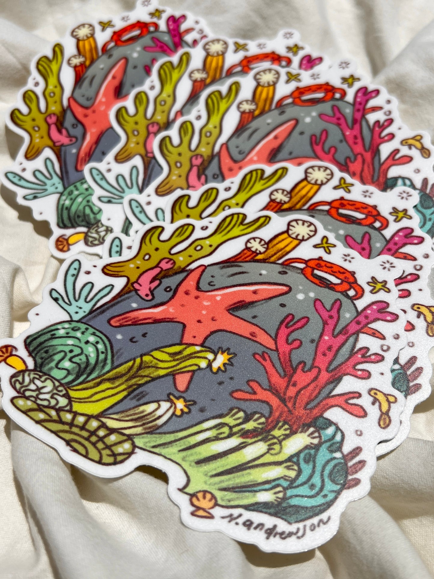 Sea Creatures Stickers ~ Set of 3