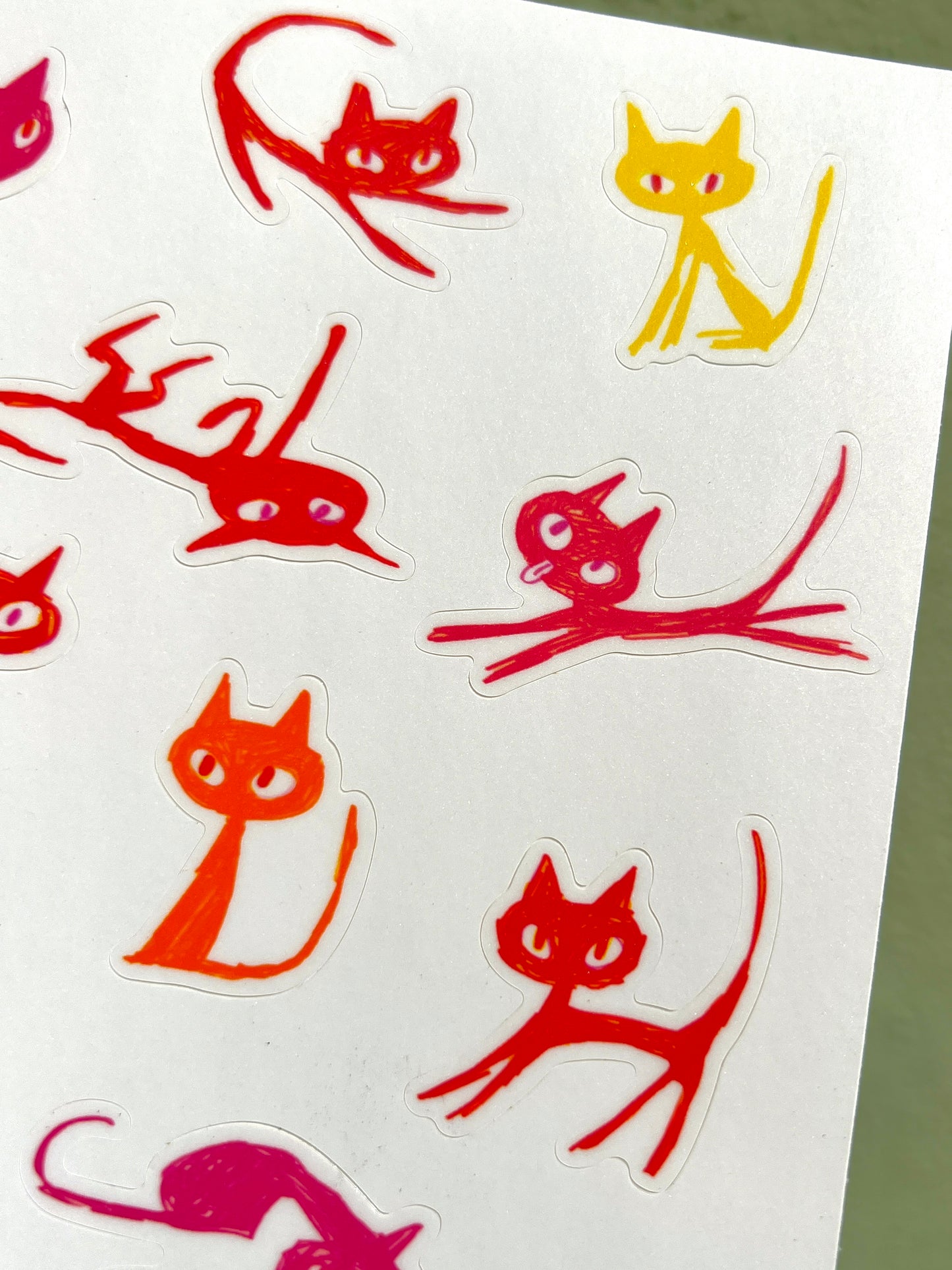 Pink Cats Sticker Sheet