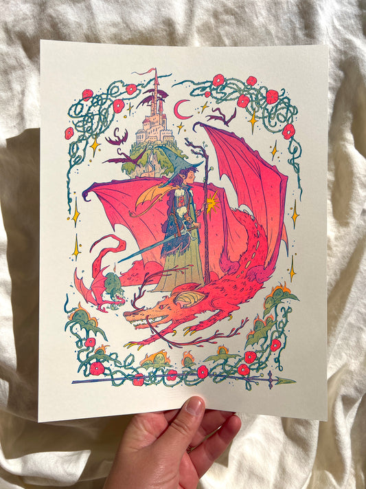 Dragon Witch Riso Print