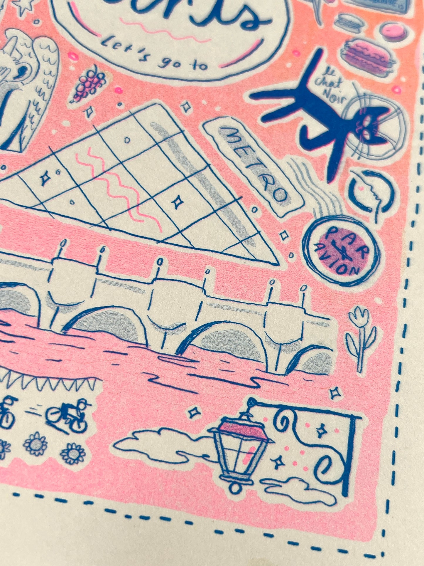 Travel Card Series Paris -Small Riso Print