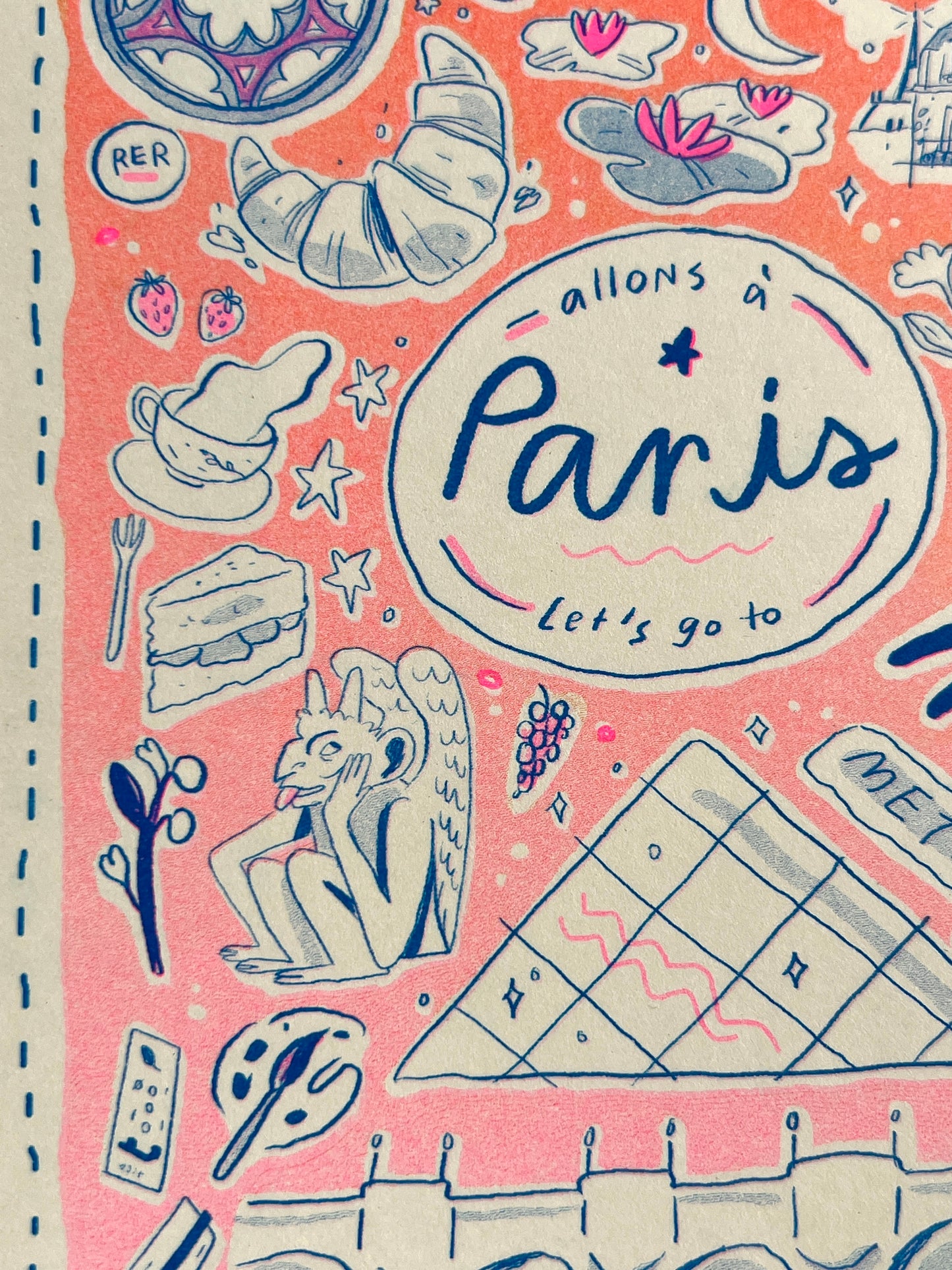 Travel Card Series Paris -Small Riso Print