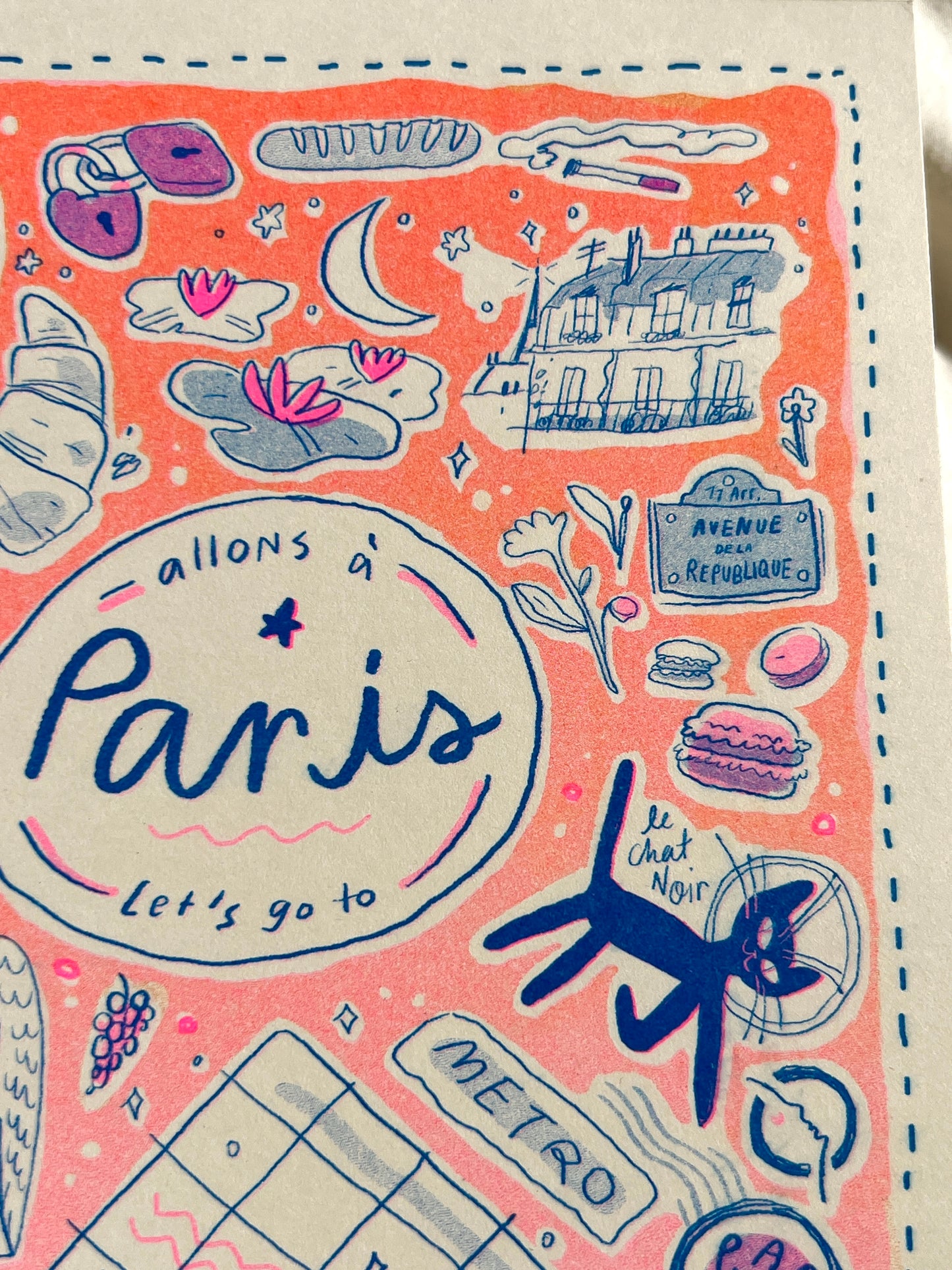 Travel Card Series Paris -Small Riso Print