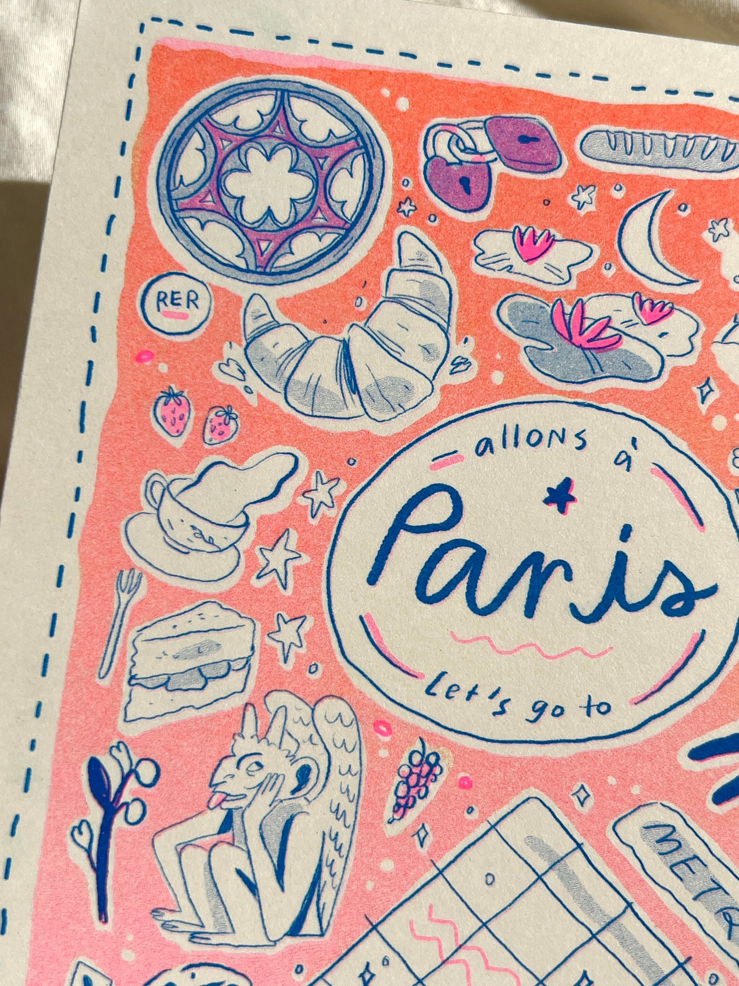 Travel Card Series Paris -Small Riso Print