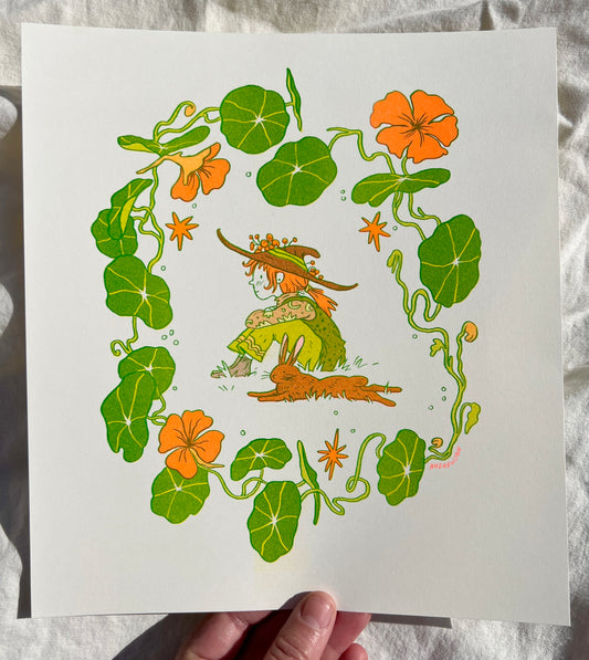 Nasturtium Witch Riso Print