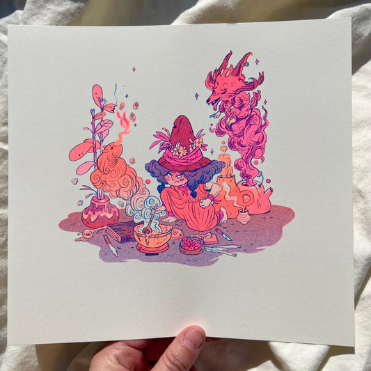 Witch Cook Riso Print