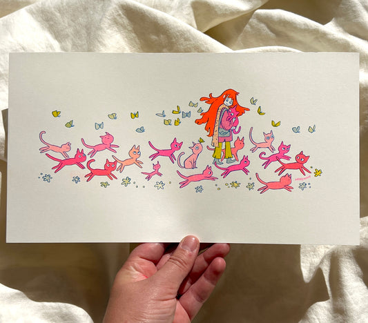 Cat Parade Riso Print