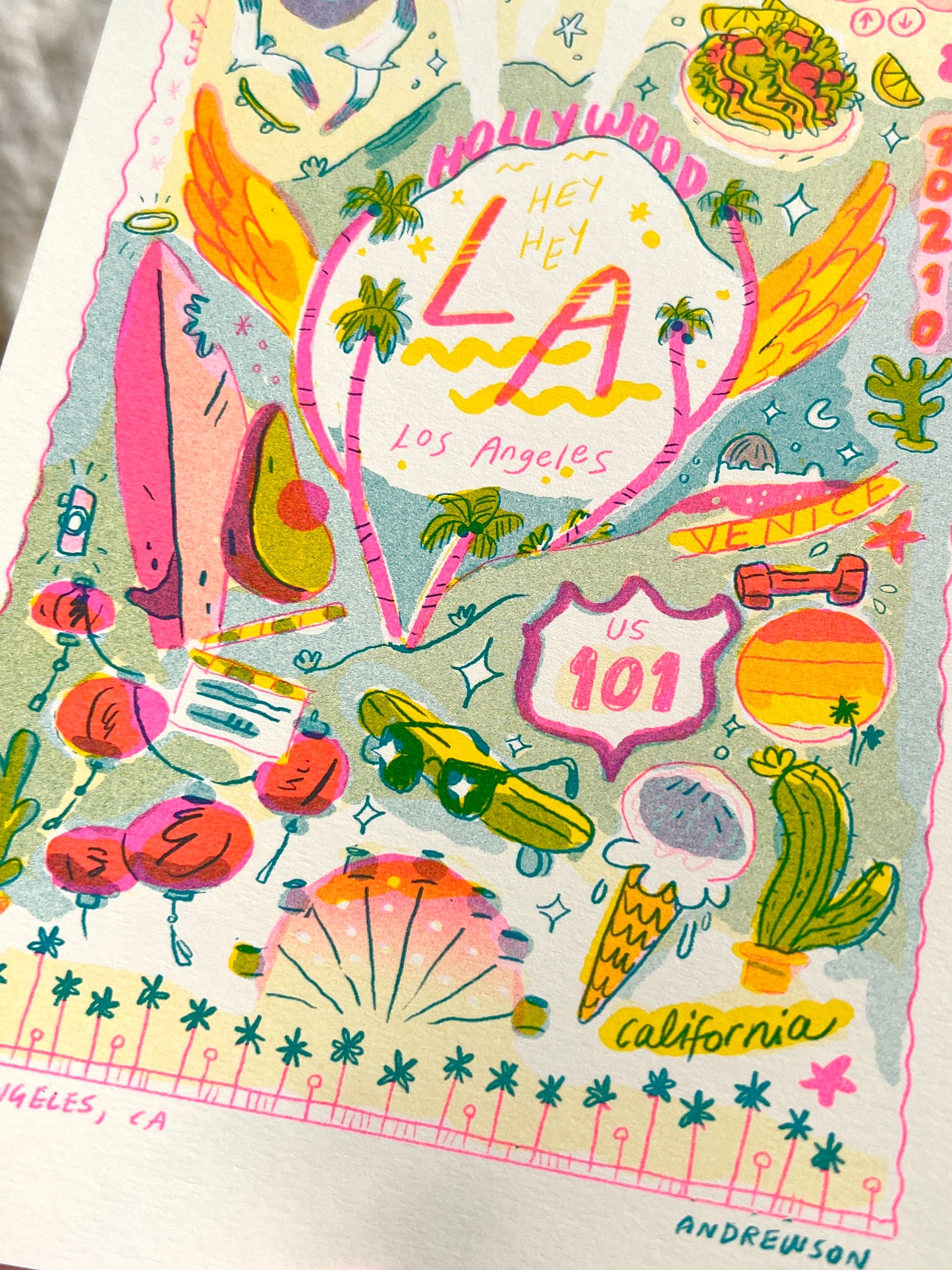 Travel Card Series Los Angeles -Small Riso Print