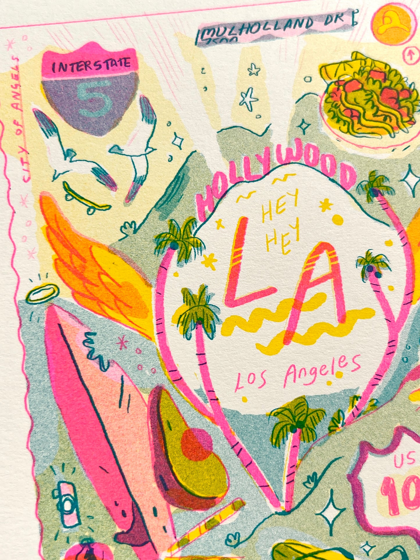 Travel Card Series Los Angeles -Small Riso Print