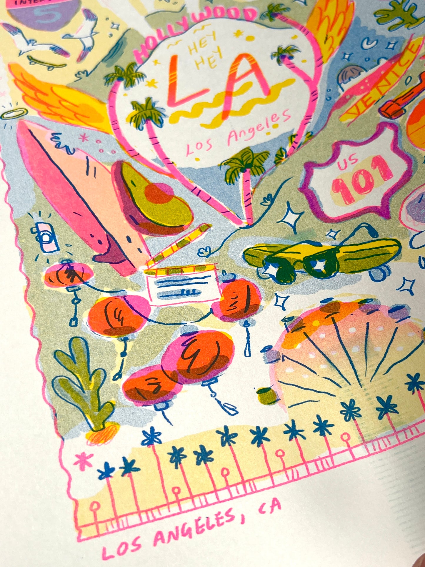 Travel Card Series LA - Large Riso Print