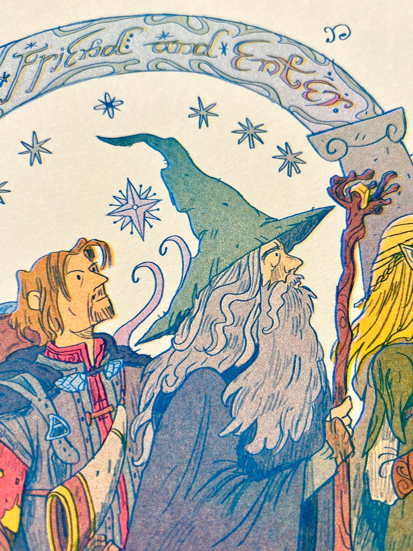 Lord of the Rings, Fellowship Large Riso Print