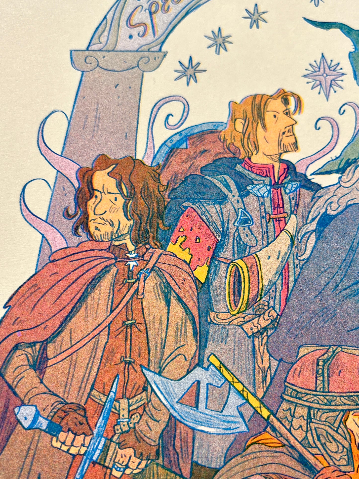 Lord of the Rings, Fellowship Large Riso Print