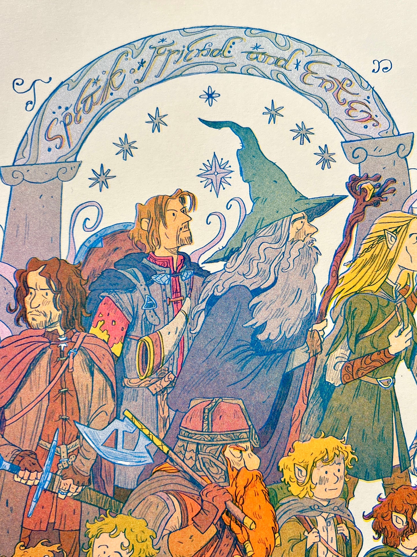 Lord of the Rings, Fellowship Large Riso Print