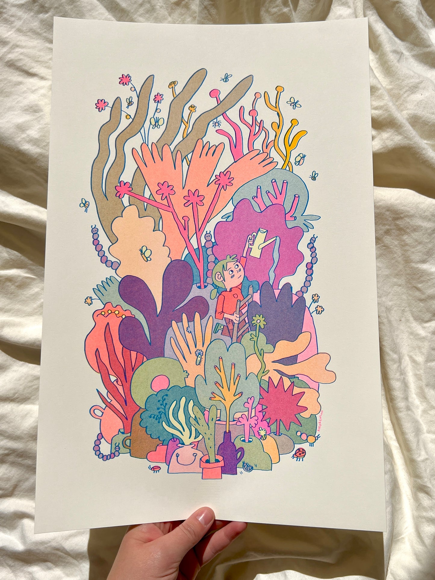 Vibrant Vivarium ~ Large Riso print