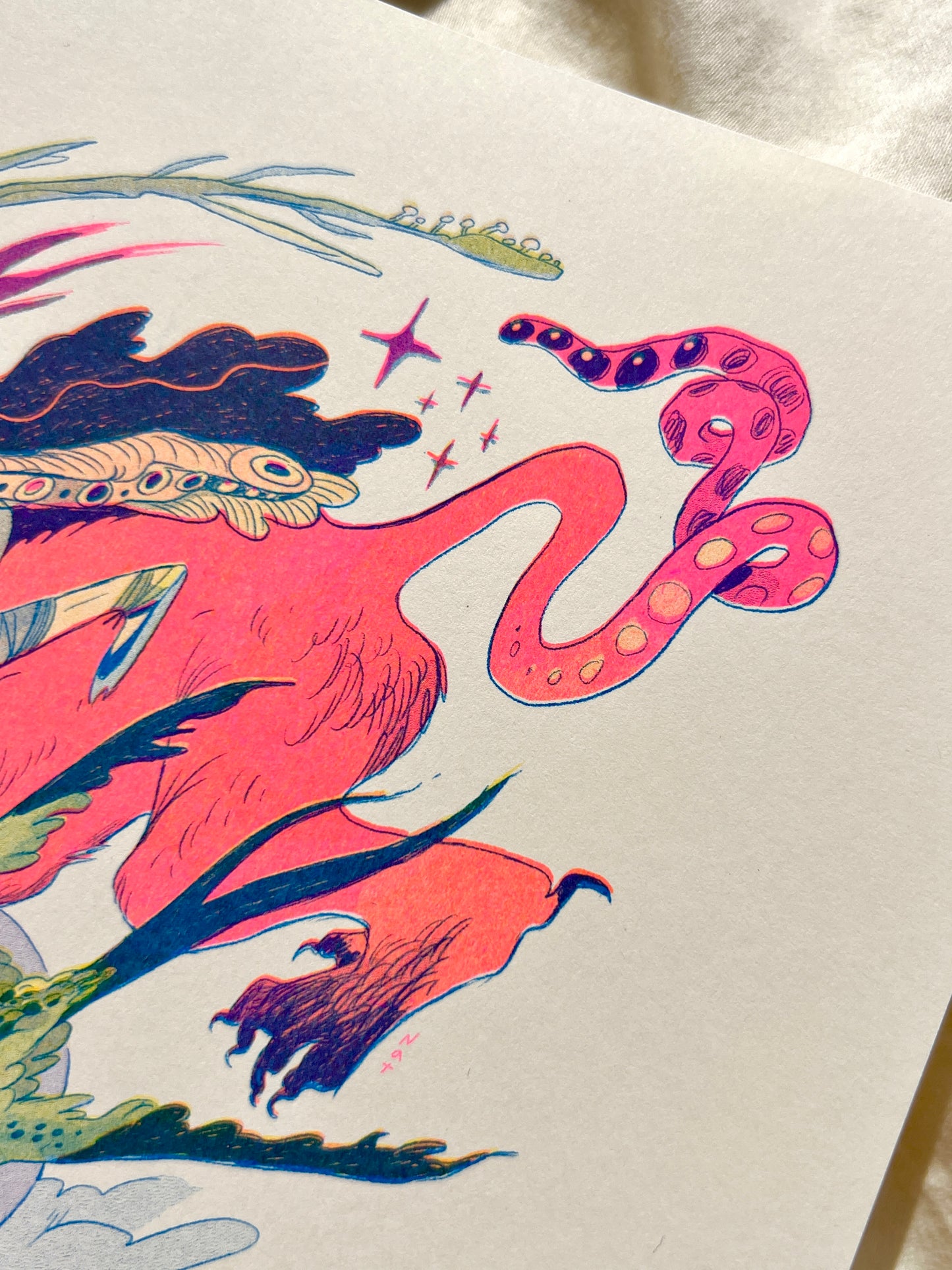 Demon Rider Riso Print