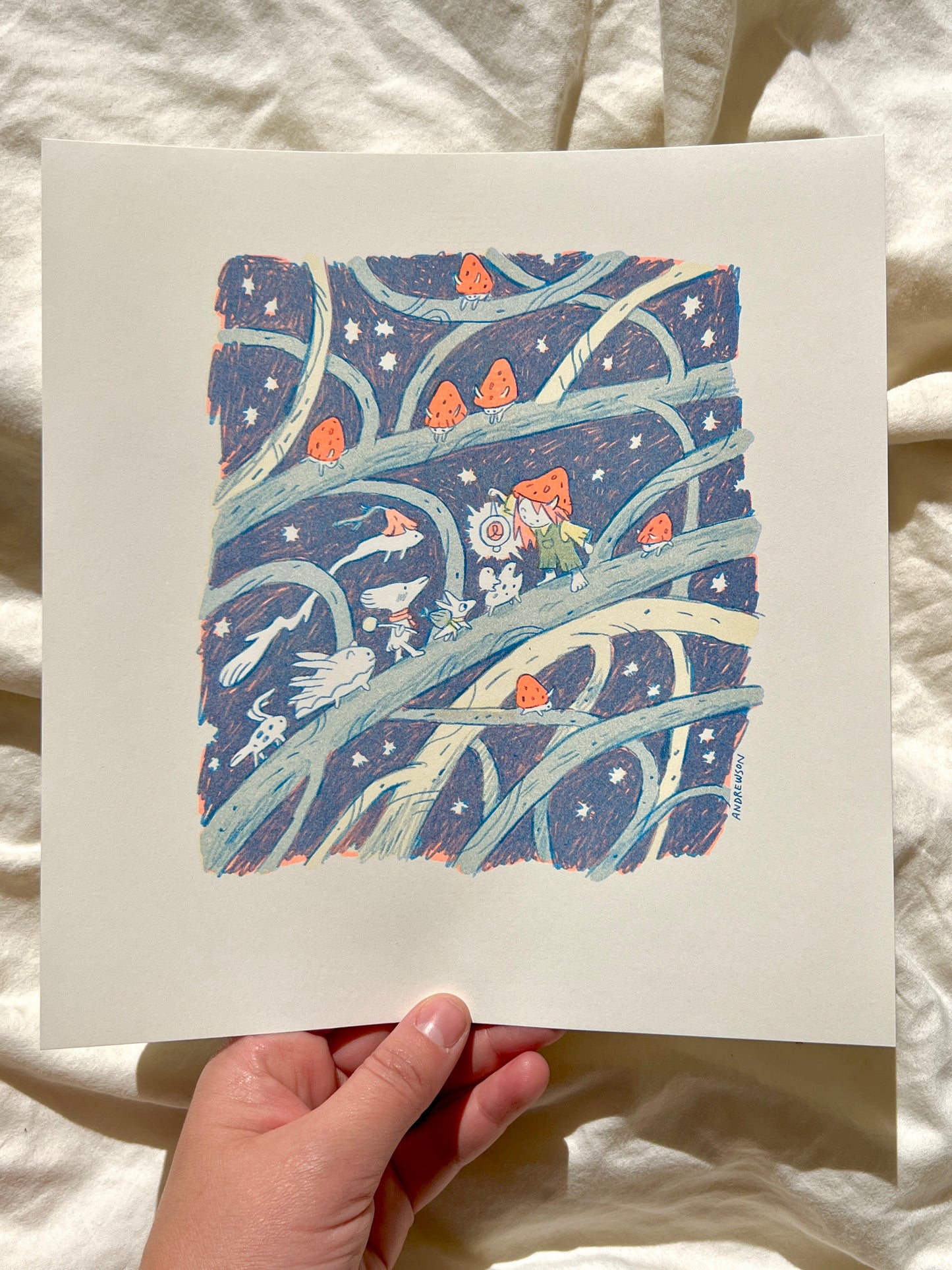 Mangrove Wanderers Riso Print