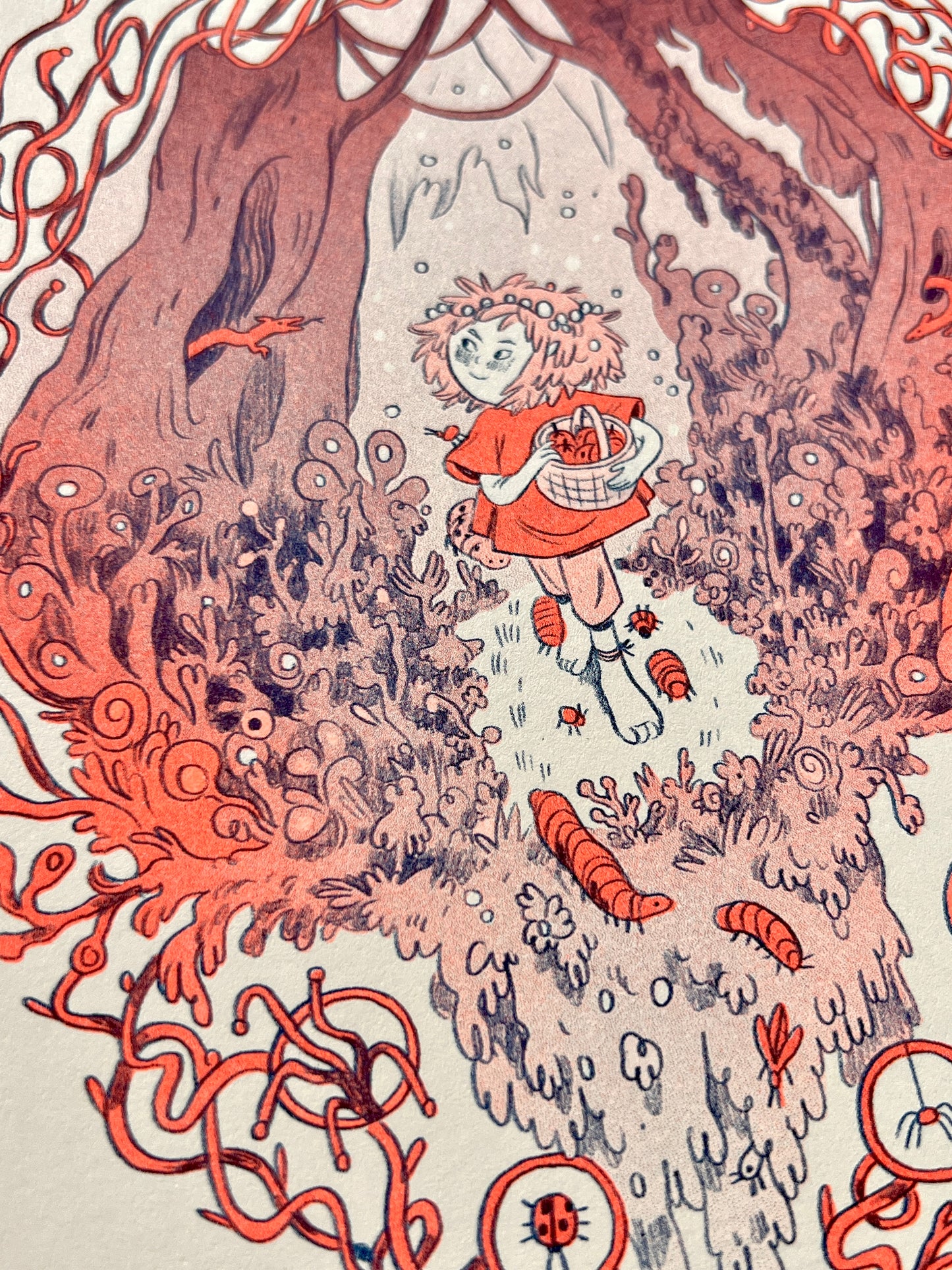 Orange Bug Queen Riso Print