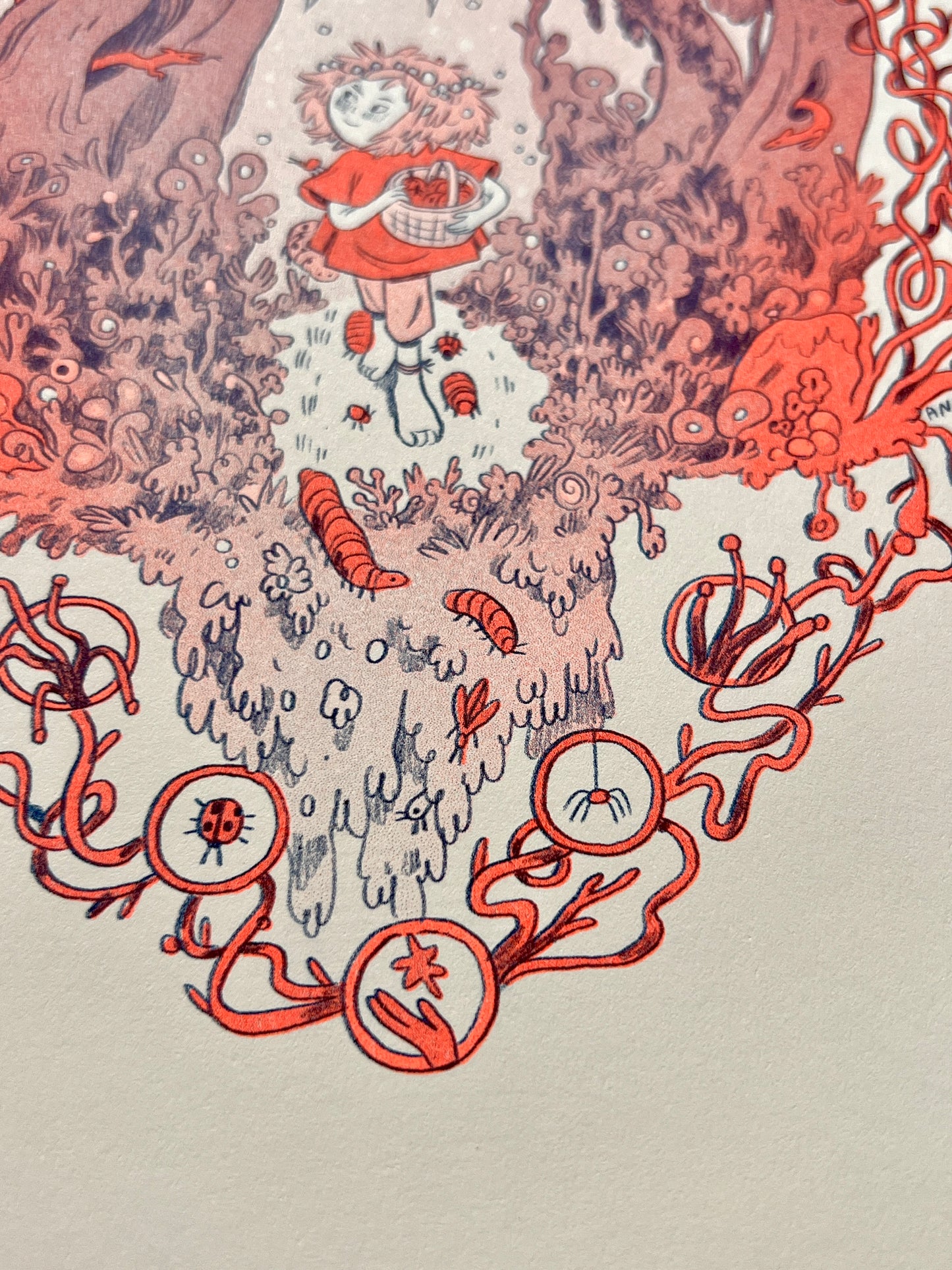 Orange Bug Queen Riso Print