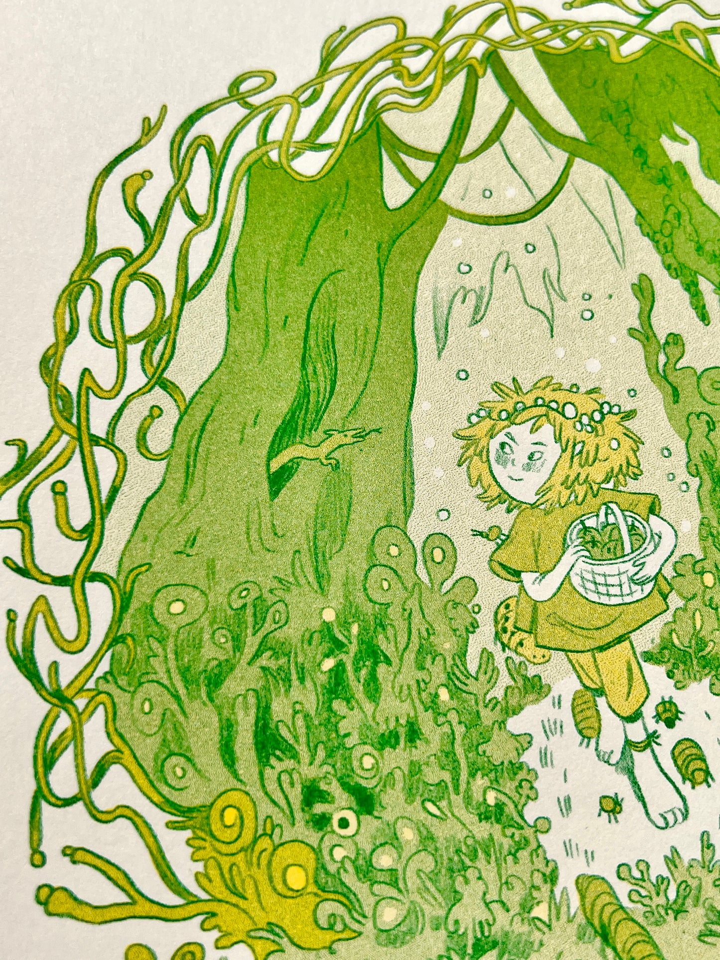 Bug Queen Green Riso Print