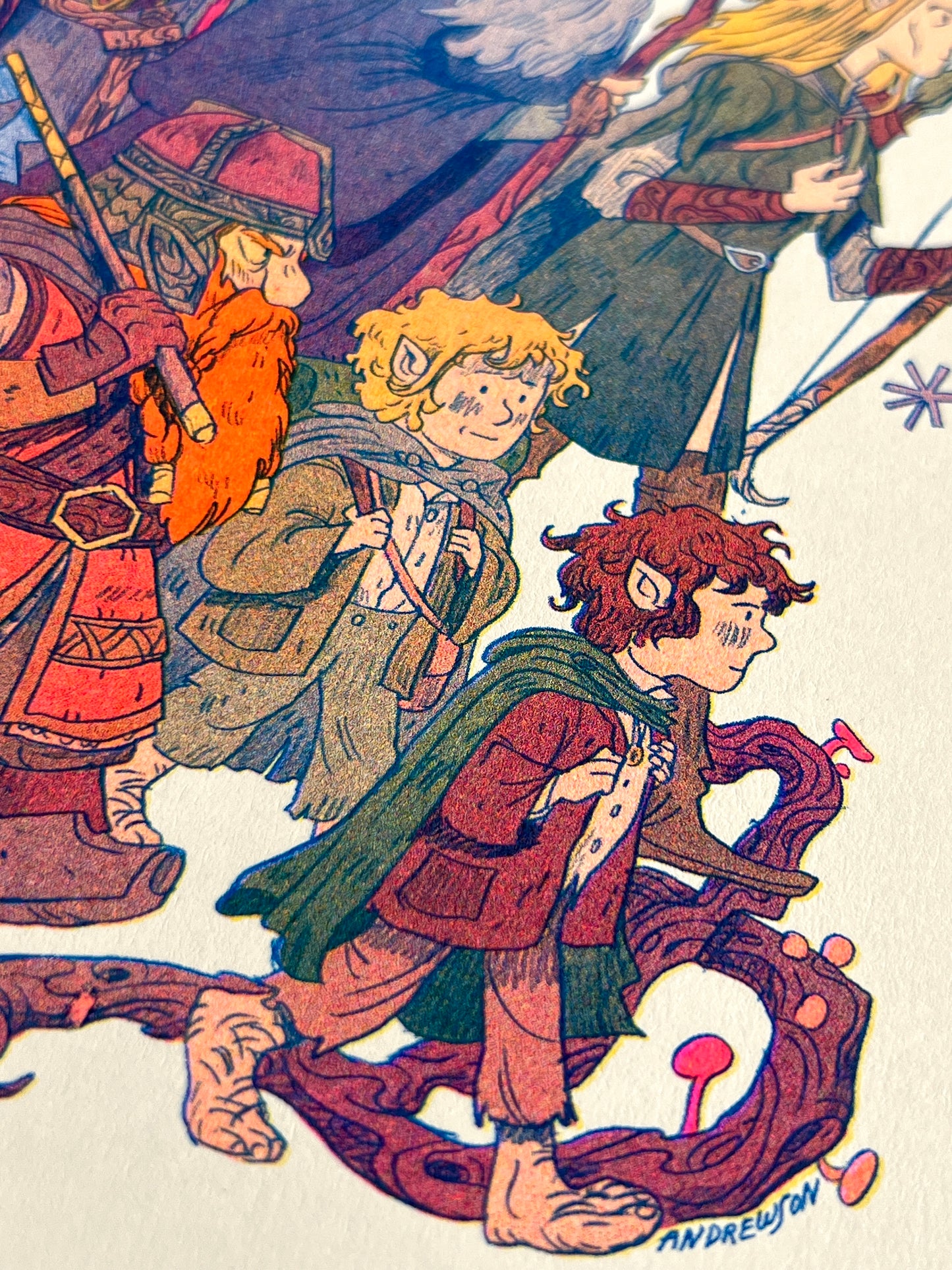 Lord of the Rings, Fellowship Print - Small Riso Print